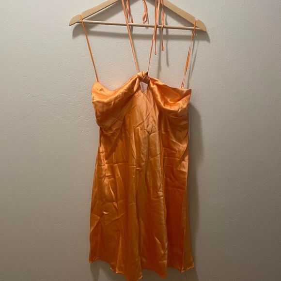 Reformation NWT Sorrentine Silk Dress in Tangerine Size 10 - Picture 1 of 8